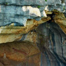 Panther Cave which was used by the Desert Archaic culture about 8,900 to 1,300 years ago with red Panther